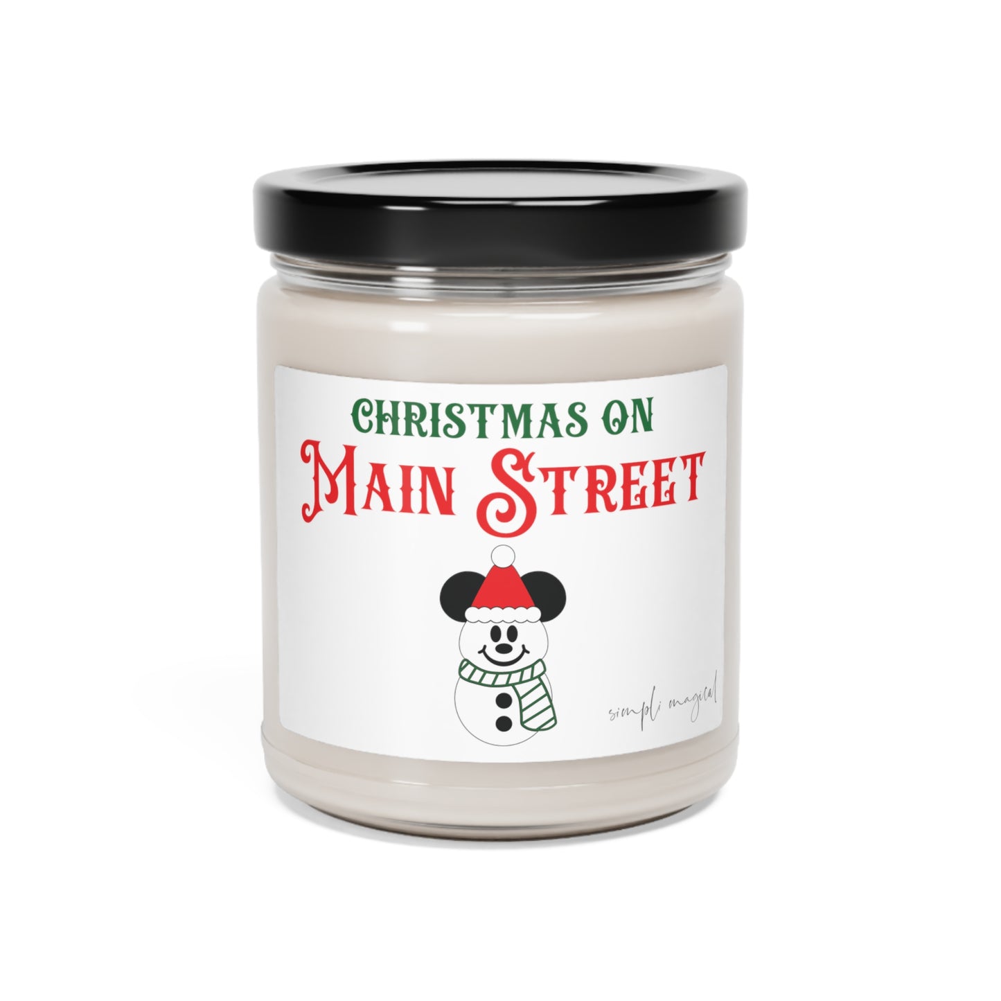 Mickey Snowman Scented Soy Candle, 9oz