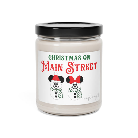 Mickey and Minnie Snowman Scented Soy Candle, 9oz