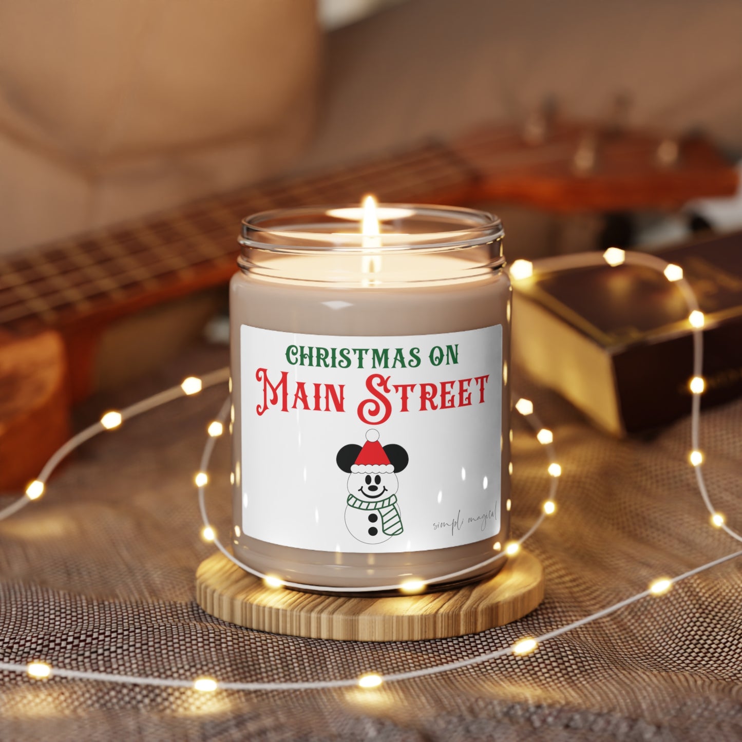 Mickey Snowman Scented Soy Candle, 9oz