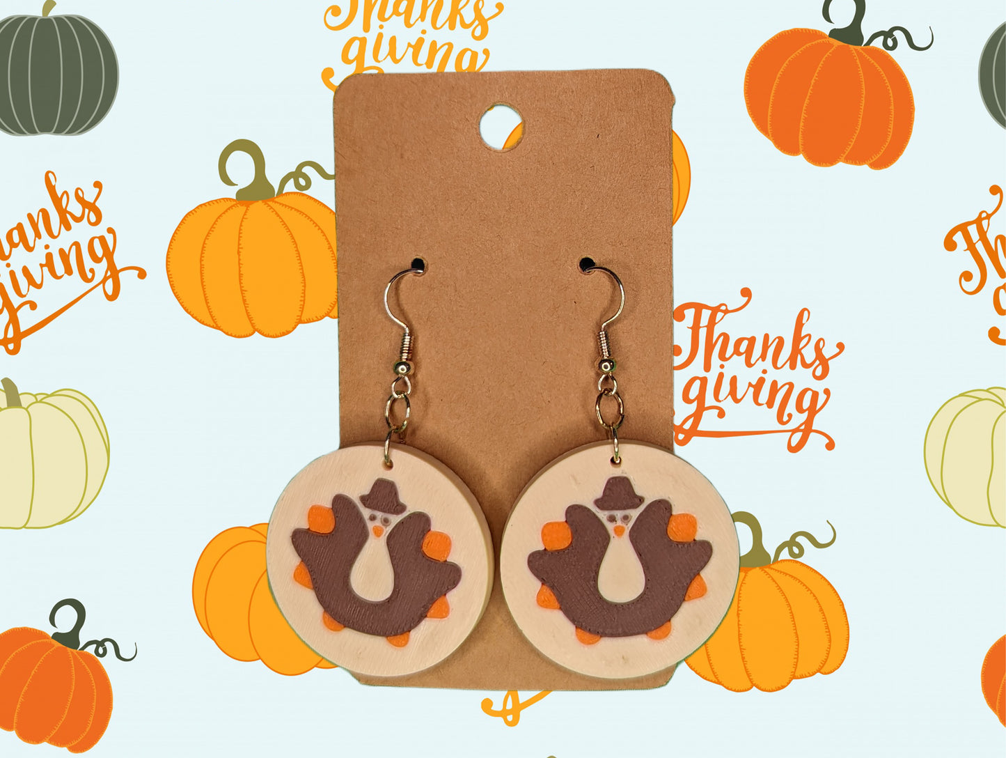 Thanksgiving Turkey Cookie Earrings