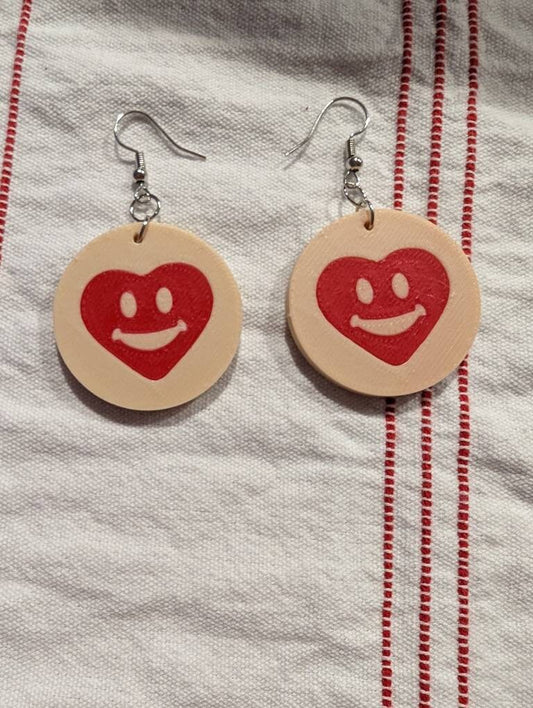 Smiling Heart Sugar Cookie Earrings