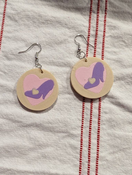 Valentine's Princess Slipper Cookie Dangle Earrings